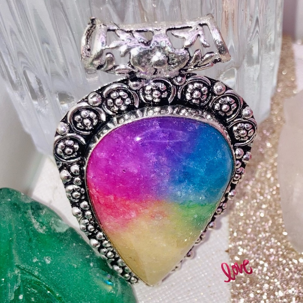 Gorgeous Rainbow Solar Quartz Gemstone Handmade Pendant Necklace